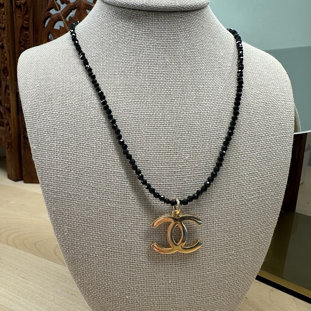 Chanel Necklace w Genuine Black Tourmaline🖤